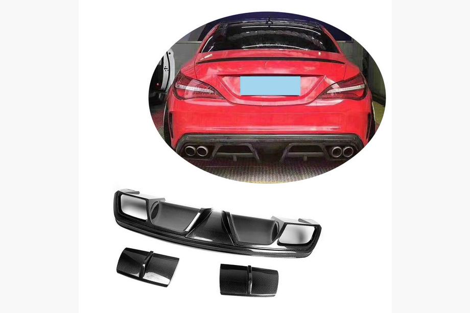 Диффузор заднего бампера V1 (для AMG-Line / CLA45 AMG 2013-2016, Карбон) Image Диффузор заднего бампера V1 (для AMG-Line / CLA45 AMG 2013-2016, Карбон) Image