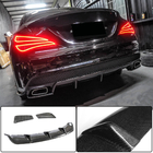Mercedes CLA C117 2013-2019 гг. Диффузор заднего бампера V2 (для AMG-Line / CLA45 AMG 2013-2016, Карбон) фото 1