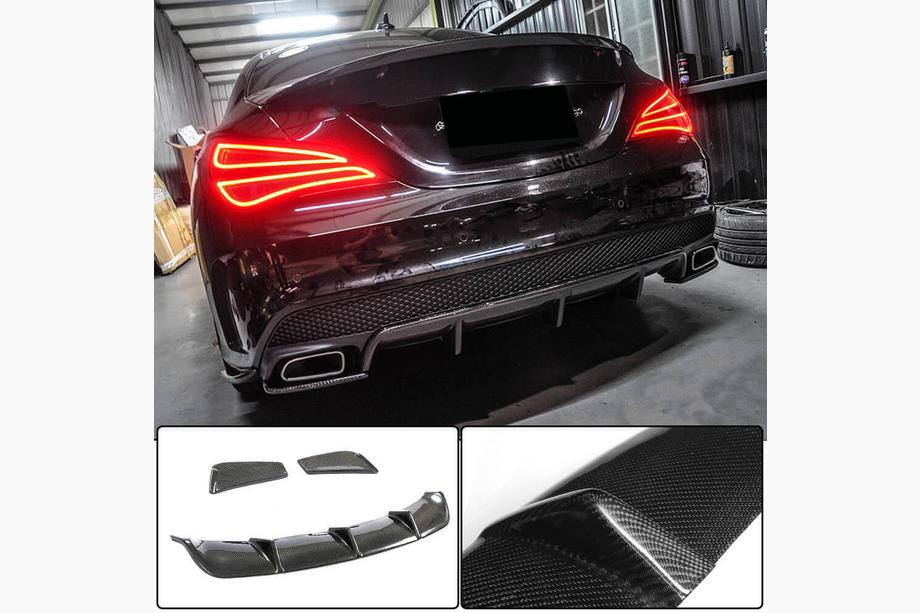 Диффузор заднего бампера V2 (для AMG-Line / CLA45 AMG 2013-2016, Карбон) Image