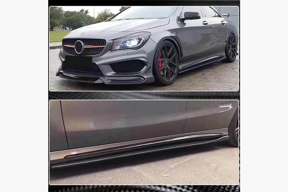 Mercedes CLA C117 2013-2019 гг. Боковые Пороги V2 (для HB, Карбон) Фото 5