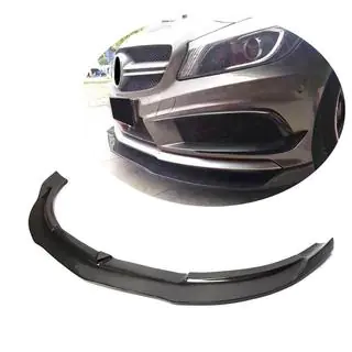 Передняя губа бампера V1 для AMG-Line / A45 AMG HB 2013-2015, Карбон фото 1