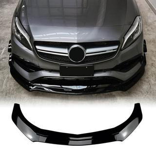 Накладка на передний бампер Lip (для A45 AMG, ABS) Mercedes A-сlass W176 2012-2018 гг. фото 1