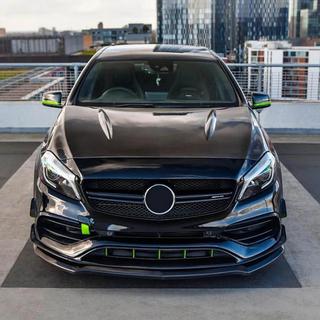 Накладка на передний бампер Lip (для A45 AMG, ABS) Mercedes A-сlass W176 2012-2018 гг. фото 2