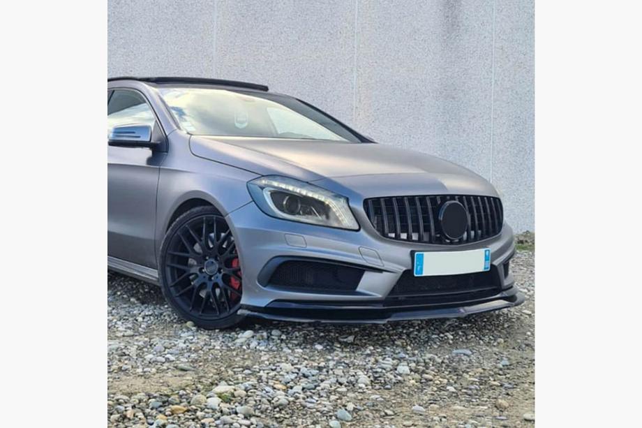 Mercedes A-class W176 2012-2018 гг. Накладка на передний бампер Lip (для A45 AMG, ABS) Фото 3