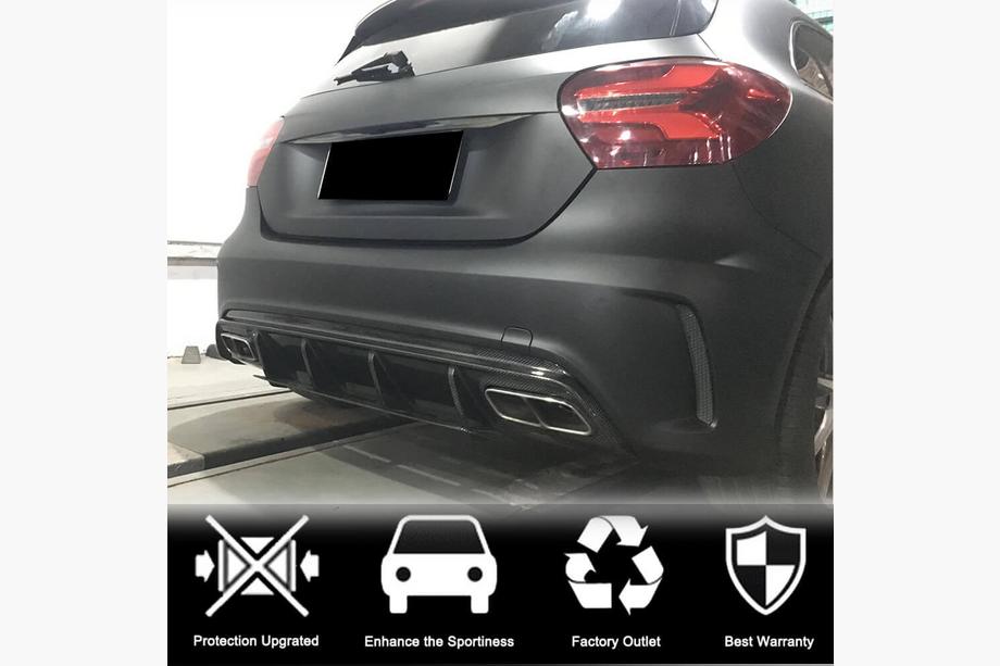 Mercedes A-class W176 2012-2018 гг. Диффузор заднего бампера V1 для AMG-Line / A45 AMG HB Фото 2