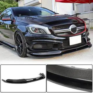 Передний спойлер Lip V2 (для AMG-Line / A45 AMG HB 2013-2015, Карбон) фото 1