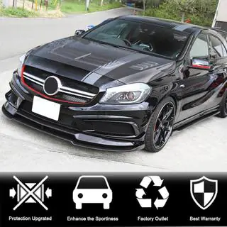 Передний спойлер Lip V2 (для AMG-Line / A45 AMG HB 2013-2015, Карбон) фото 2