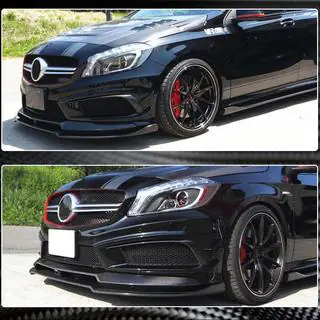 Передний спойлер Lip V2 (для AMG-Line / A45 AMG HB 2013-2015, Карбон) фото 3