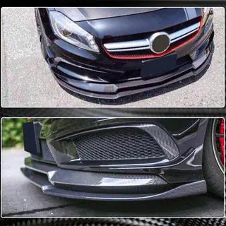 Передний спойлер Lip V2 (для AMG-Line / A45 AMG HB 2013-2015, Карбон) фото 4