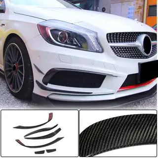 Карбоновые Накладки на Передний Бампер (для AMG-Line / A45 AMG HB 2013-2015) фото 1