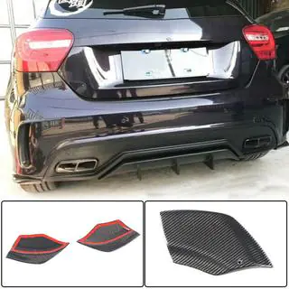 Накладки Flap на задний бампер (для AMG-Line / A45 AMG HB, Карбон) фото 1