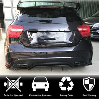 Накладки Flap на задний бампер (для AMG-Line / A45 AMG HB, Карбон) фото 2