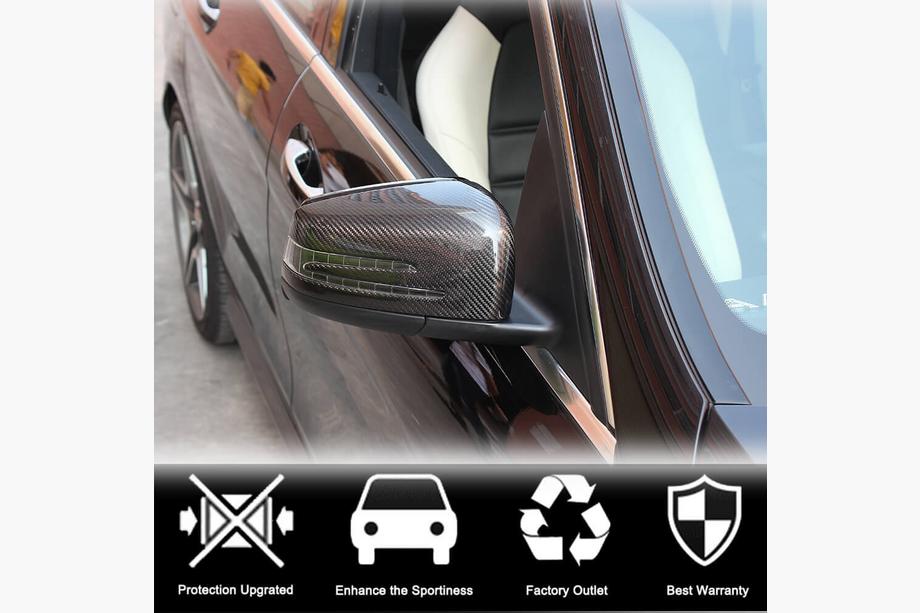 Mercedes A-class W176 2012-2018 гг. Накладки на Зеркала Карбон Фото 3