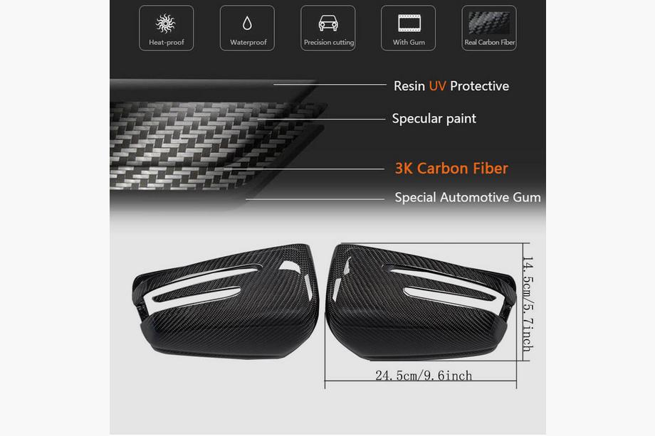 Mercedes A-class W176 2012-2018 гг. Накладки на Зеркала Карбон Фото 6