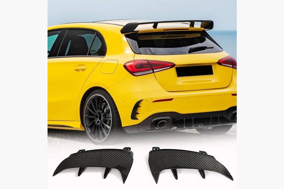 Mercedes A-сlass W177 2018- гг. Накладки на задний бампер (для A45 AMG 2021-2023, Карбон) Image