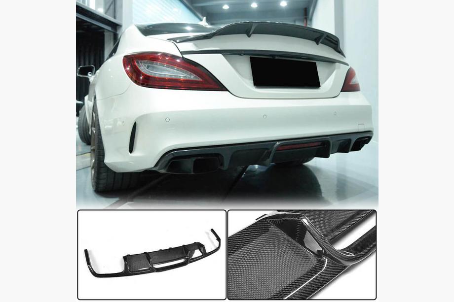 Mercedes CLS C218 2011-2018 гг. Диффузор заднего бампера (для Base/CLS63 AMG 2015-2018, Карбон) Фото 2