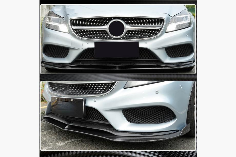 Mercedes CLS C218 2011-2018 гг. Накладка на передний бампер Lip (для Base SD 2015-2018, Карбон) Фото 3