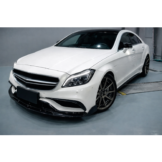 Накладка на передний бампер Lip V2 (для CLS63 AMG SD 2015-2018, Карбон) фото 3