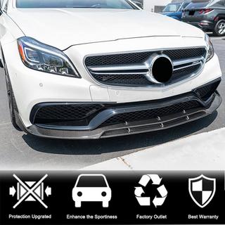 Накладка на передний бампер Lip V3 (для CLS63 AMG SD 2015-2018, Пластик) Mercedes CLS C218 2011-2018 гг. фото 4