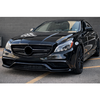 Карбоновые накладки на передний бампер для CLS63 AMG SD 2015-2018 фото 3