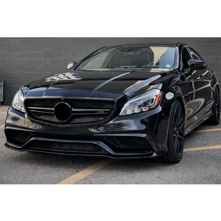 Карбоновые накладки на передний бампер для CLS63 AMG SD 2015-2018 фото 3
