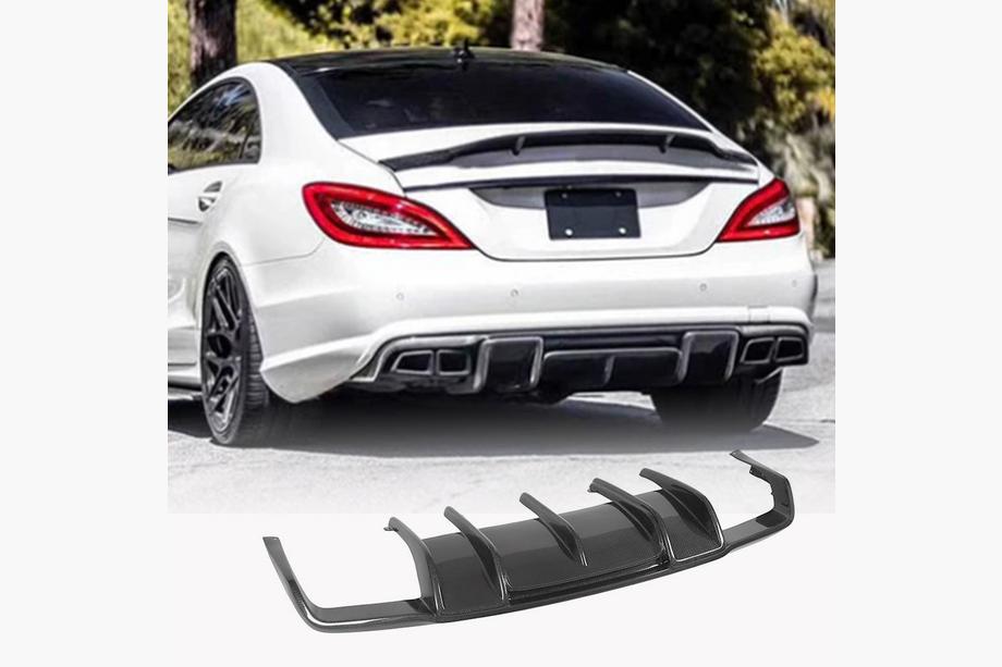 Mercedes CLS C218 2011-2018 гг. Диффузор заднего бампера для AMG-Line/CLS63 AMG 2011-2014, Карбон Фото 1