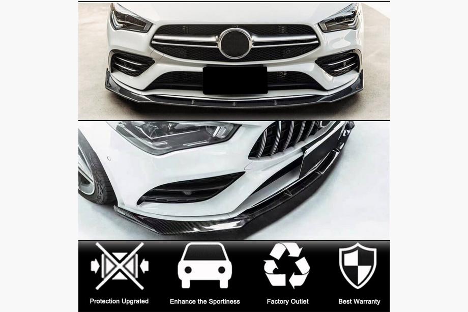 Mercedes CLA C118 2019- гг. Накладка на передний бампер Lip (для SD 2019-2022, Карбон) Фото 2