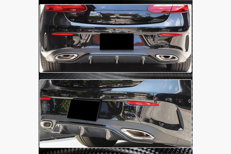 Mercedes E-class coupe C238 2016-2024 гг. Диффузор заднего бампера V2 для AMG-Line 2017-2019 Карбон Фото 4