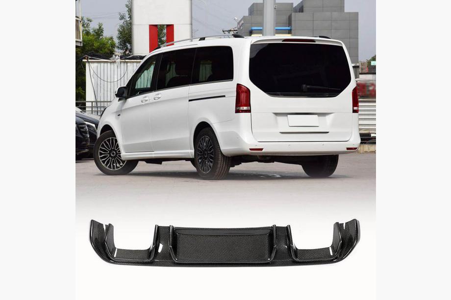 Mercedes Vito/V-class W447 2014- гг. Диффузор заднего бампера V2 (для V-Class 2014-2019, Карбон) Фото 1