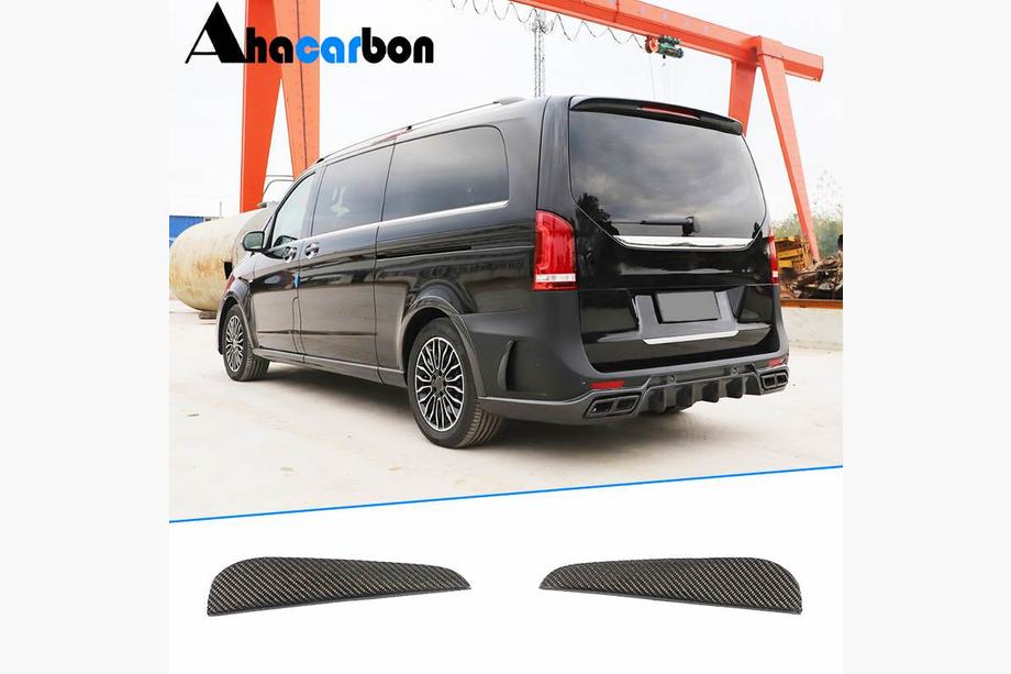 Mercedes Vito/V-class W447 2014- гг. Накладка на задний бампер (2014-2019, Карбон) Фото 1