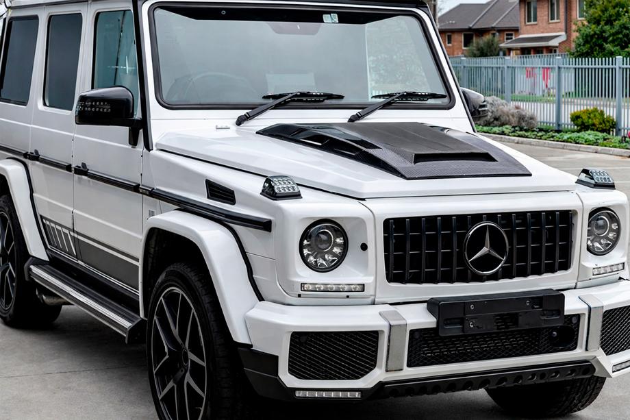 Mercedes G class W463 1990-2018 гг. Накладка на капот BRBS (2004-2018, Карбон) Фото 2