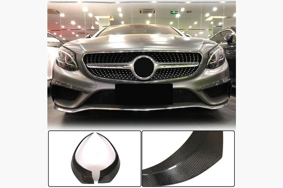 Mercedes S-class C217 Coupe 2014-2020 гг. Карбоновые Накладки на Передний Бампер (для AMG-Line 2015-2018) Фото 2