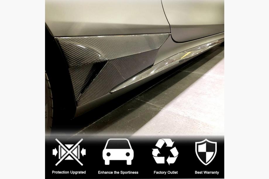 Mercedes S-class C217 Coupe 2014-2020 гг. Боковые накладки на пороги (для AMG-Line 2015-2018, Карбон) Фото 2