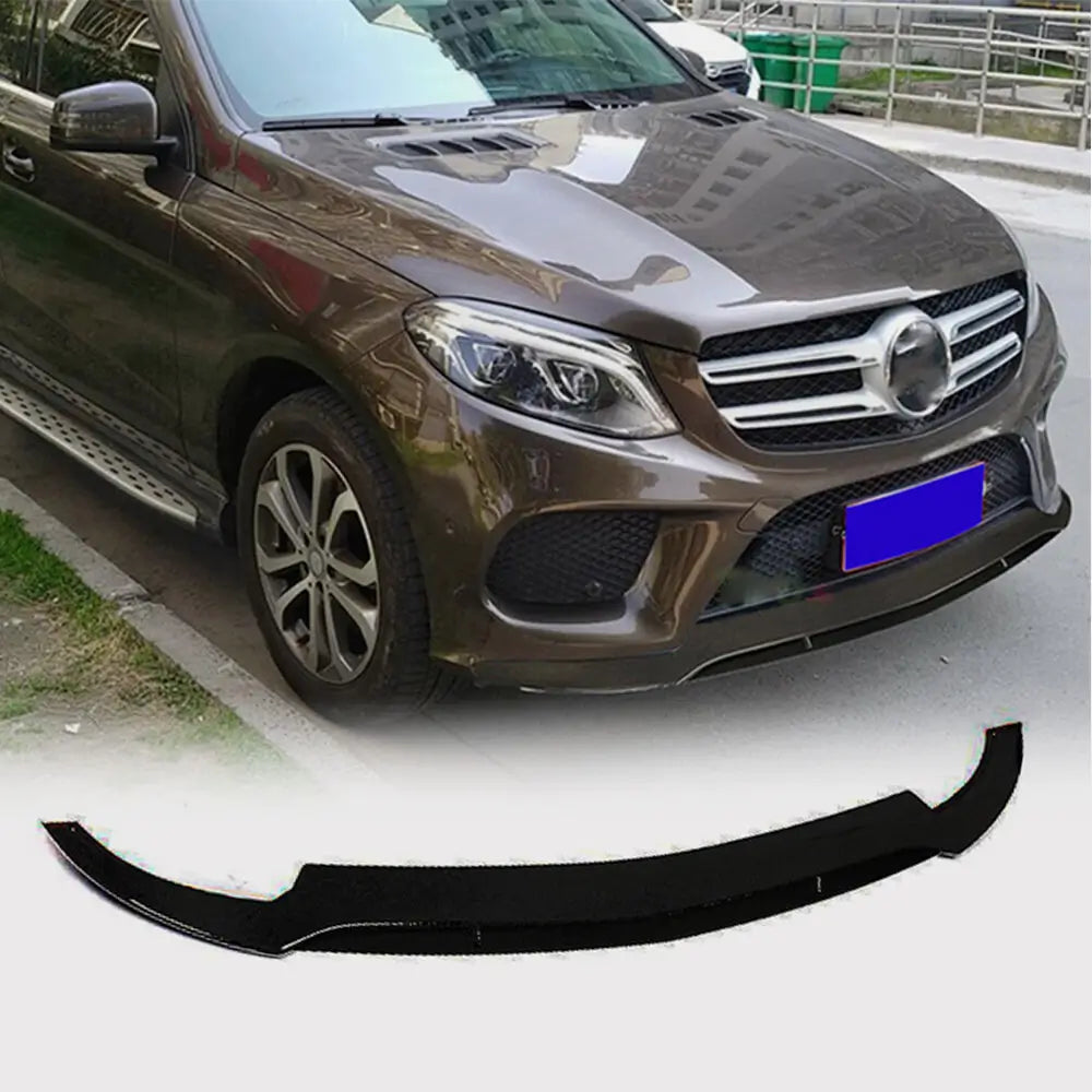 Накладка на передний бампер Lip (для GLE43 AMG, Пластик) Mercedes GLE coupe C292 2015-2019 гг. фото 1