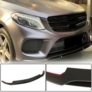 Накладка на передний бампер Lip (для GLE43 AMG, Пластик) Mercedes GLE coupe C292 2015-2019 гг. фото 2