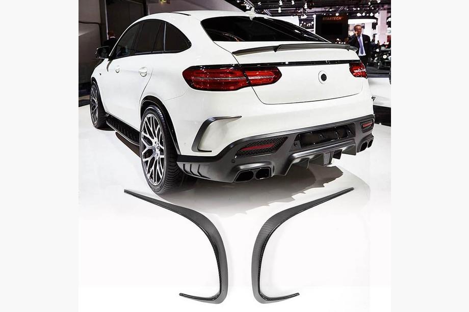 Mercedes GLE coupe C292 2015-2019 гг. Накладка на задний бампер (карбон) Фото 1