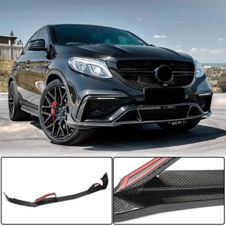 Накладки на передний бампер Lip (для GLE63 AMG, Пластик) Mercedes GLE coupe C292 2015-2019 гг. фото 1