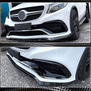 Накладки на передний бампер Lip (для GLE63 AMG, Пластик) Mercedes GLE coupe C292 2015-2019 гг. фото 4