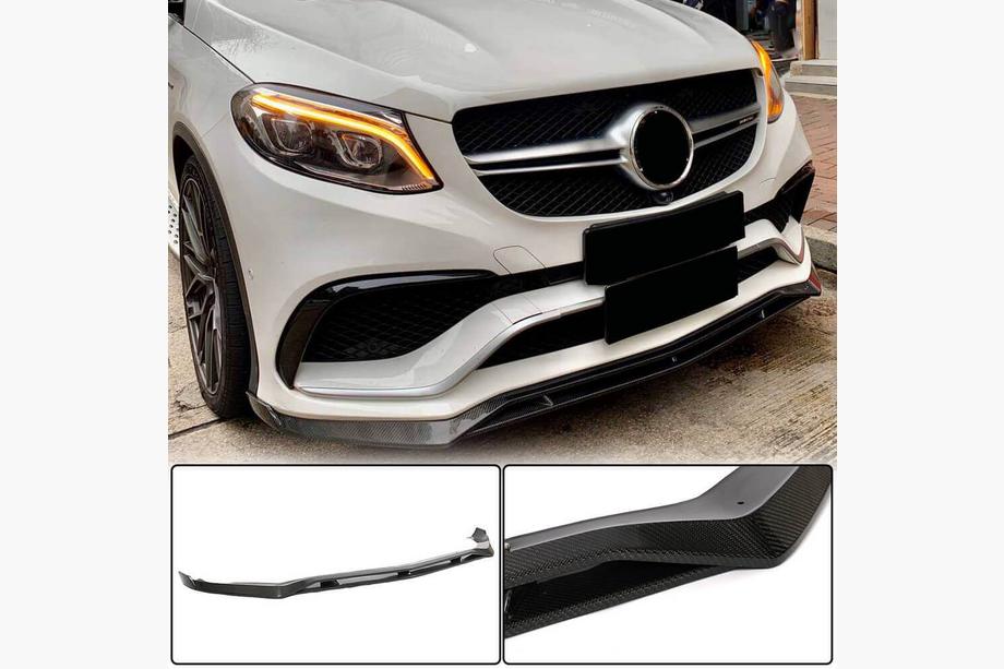 Mercedes GLE coupe C292 2015-2019 гг. Накладки на передний бампер Lip (для GLE63 AMG, Пластик) Image