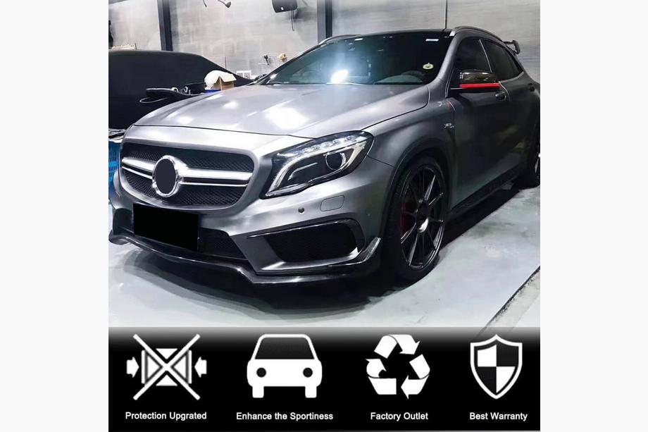 Mercedes GLA X156 2014-2019 гг. Карбоновые Накладки на Передний Бампер для GLA45 AMG 2013-2016 Фото 2