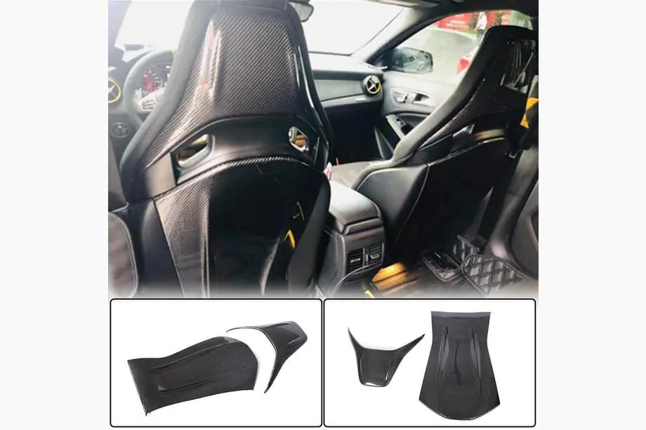 Mercedes A-class W176 2012-2018 гг. Накладки на сиденья из Dry Carbon Фото 2