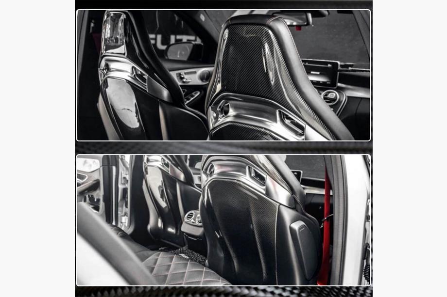 Mercedes C-class W205 2014-2021 гг. Накладки на сиденья из Dry Carbon Фото 6