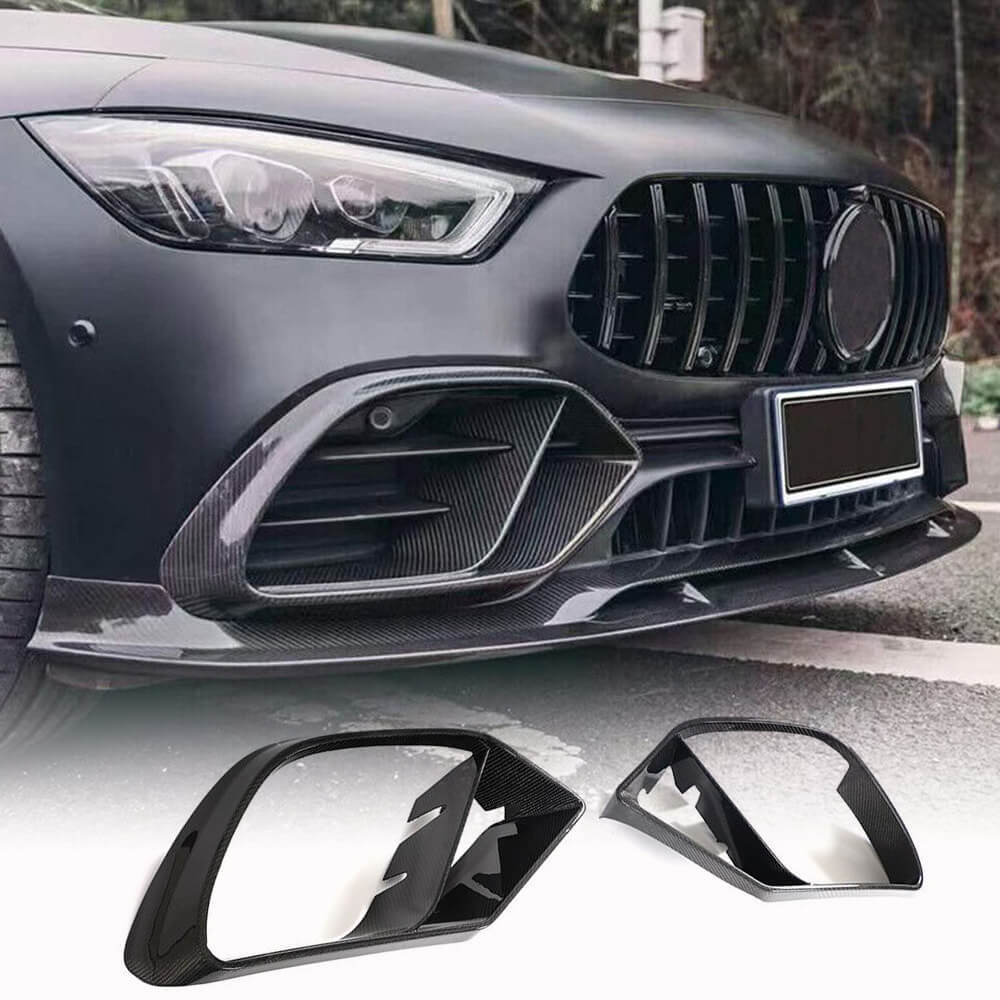 Вставки в бампер (для GT43/GT50/GT53 2018-2022, Карбон) для Mercedes AMG GT 4 X290 2018- рр