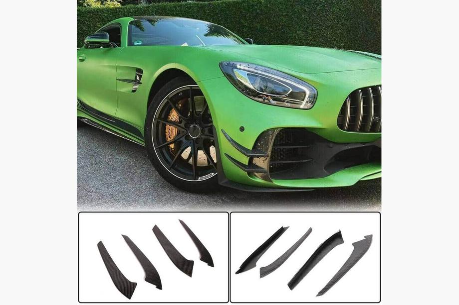 Mercedes AMG GT C190/R190 2014-2022 гг. Накладки на передний бампер V1 (для GT R 2016-2019, Карбон) Image