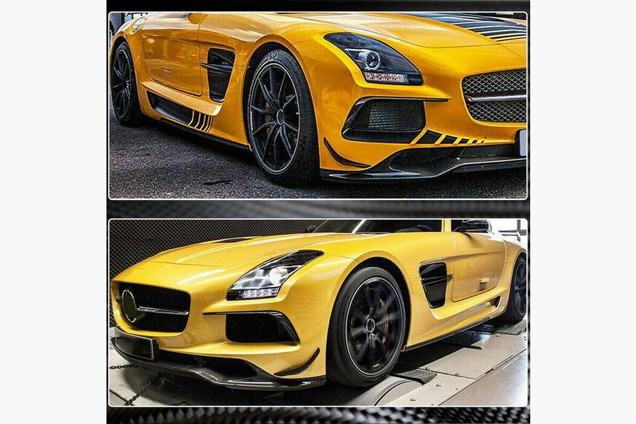 Mercedes SLS C197 2010-2014 гг. Флапсы переднего бампера V1 Карбон Фото 4