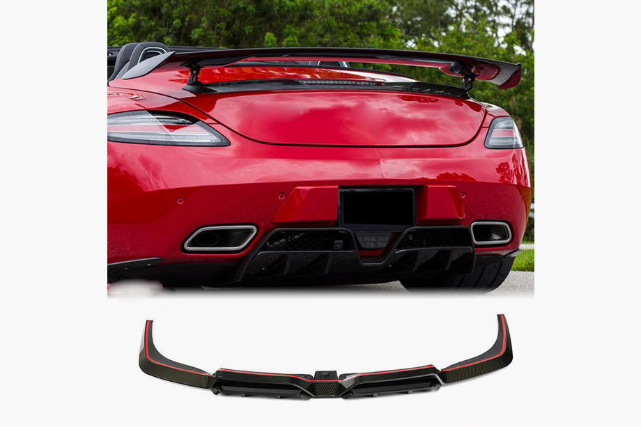 Mercedes SLS C197 2010-2014 гг. Диффузор Заднего Бампера (Карбон) Image