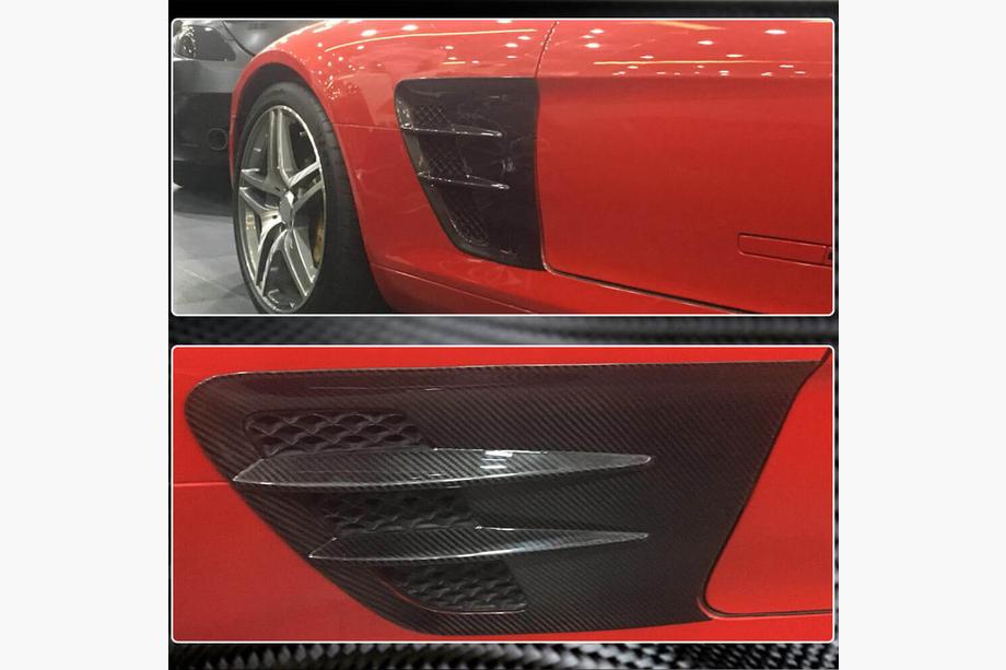 Mercedes SLS C197 2010-2014 гг. Накладки на передние крылья (Dry Carbon) Фото 4