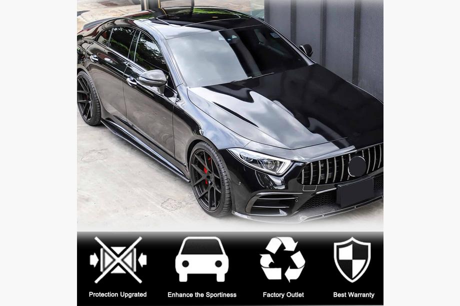 Mercedes CLS C257 2018- гг. Боковые пороги V1 (для AMG/AMG-Line 2018-2020, Карбон) Фото 3
