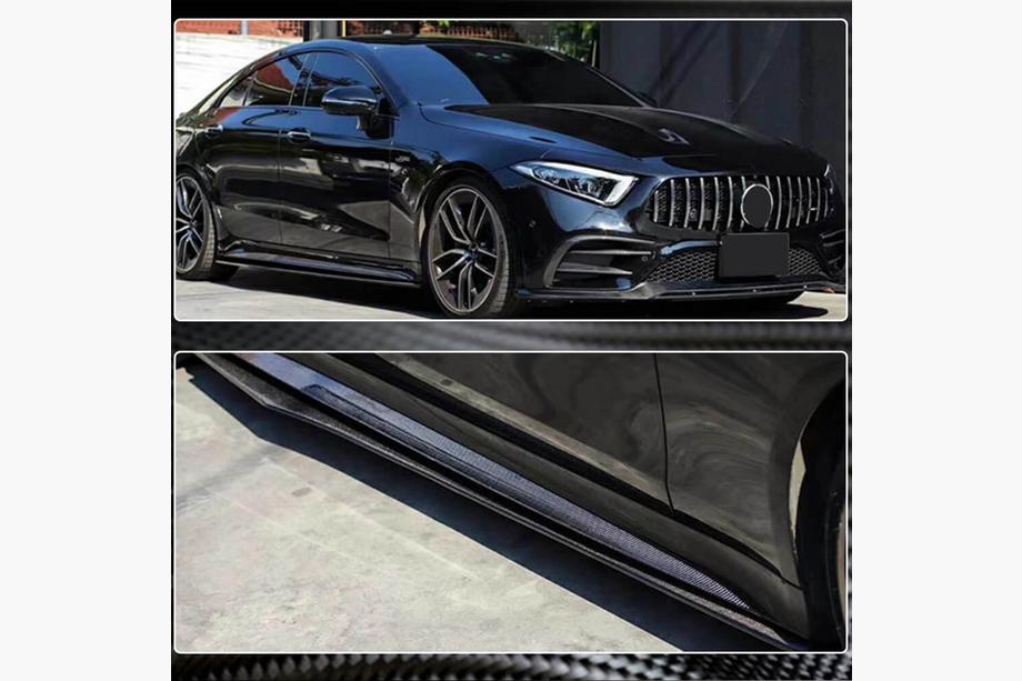 Mercedes CLS C257 2018- гг. Боковые пороги V1 (для AMG/AMG-Line 2018-2020, Карбон) Фото 4