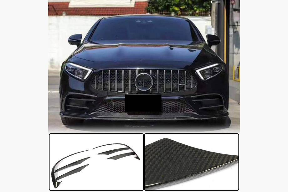 Накладки на Передний Бампер (для AMG-Line 2018-2020, Карбон) Image